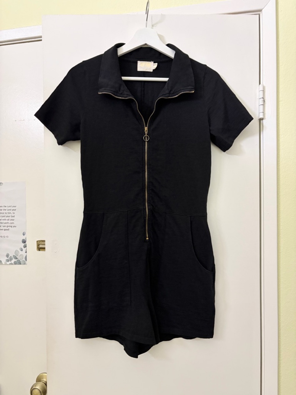 Nation LTD Lex Romper Black Zip Front Collared Short Sleeve Utility Playsuit S - Picture 9 of 12